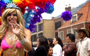 A drag queen in the Bogota Gay Pride Parade 2012
